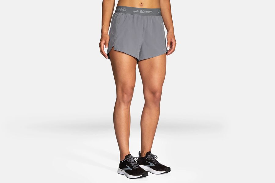 Womens Brooks Chaser 3" Bottoms Steel/Brooks | 491683-SYT